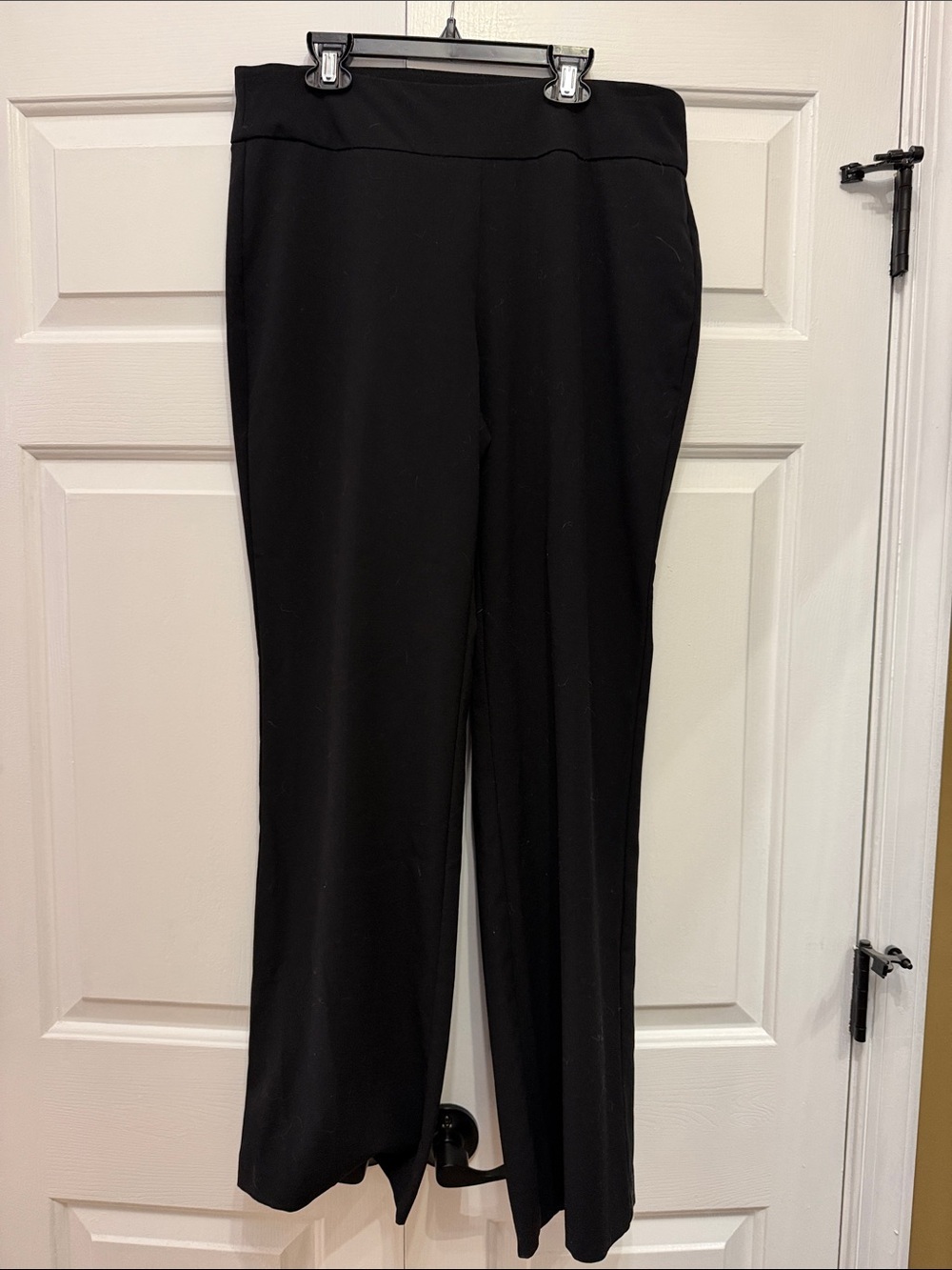 Roz & Ali Black Wide-Leg Pull-On Pants